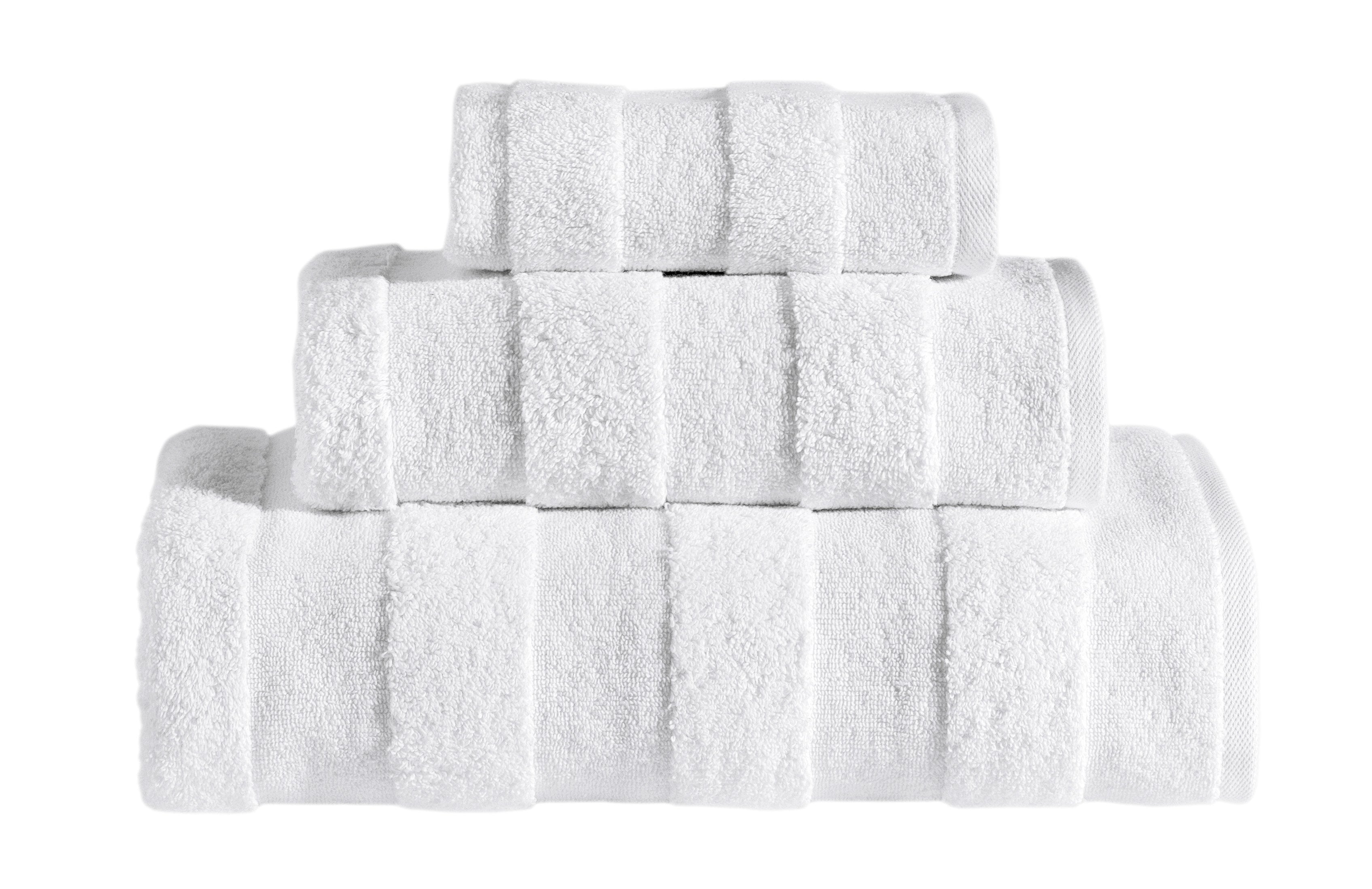 Apogee Collection Luxury 3 PK Towels Set - White By SaaSoh 