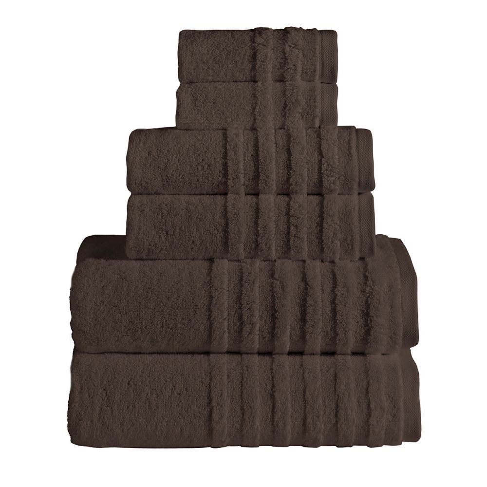 Opulent Collection 6 PK Towels Set - Chocolate