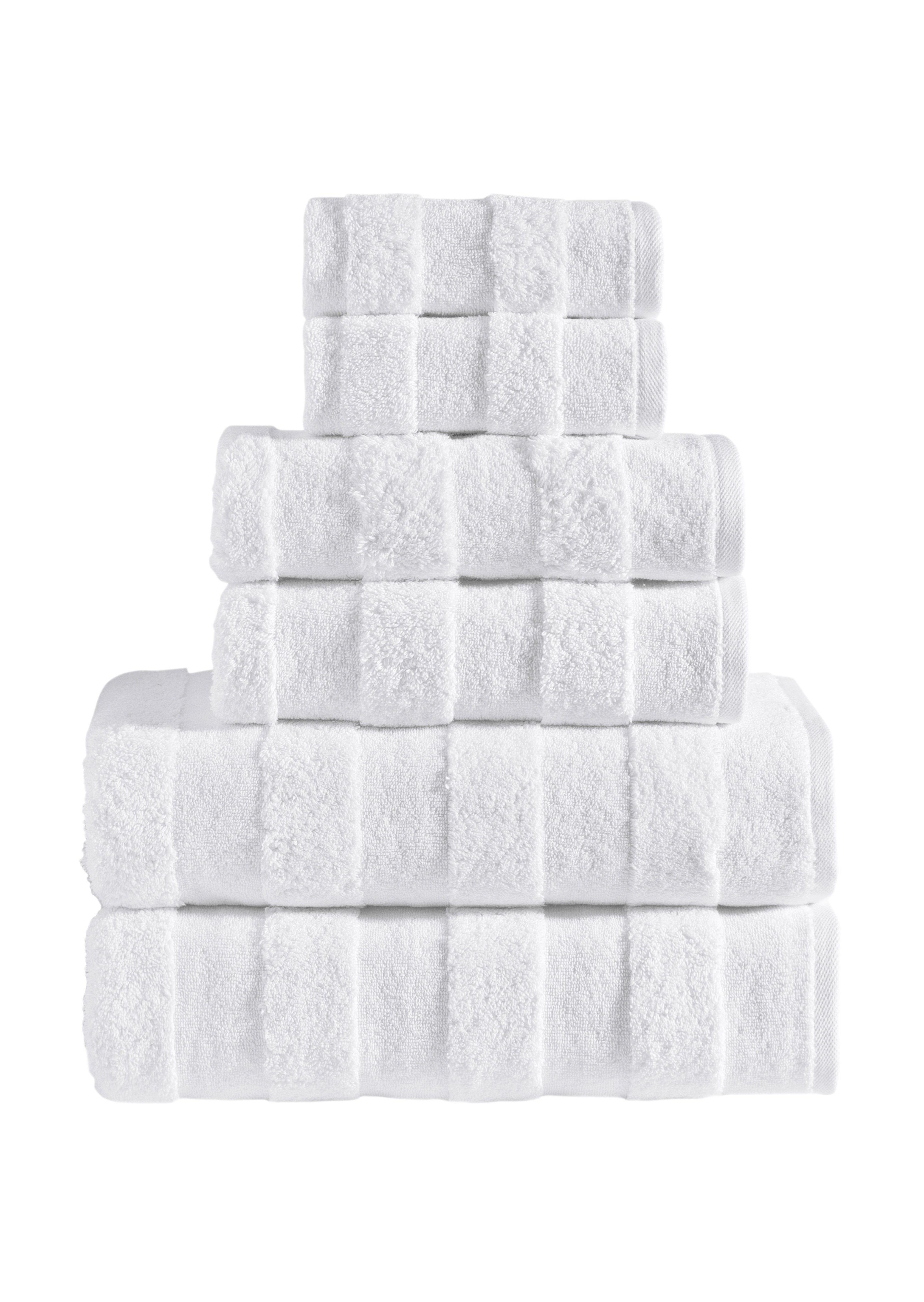 Apogee Collection 6 PK Towels Set - White  