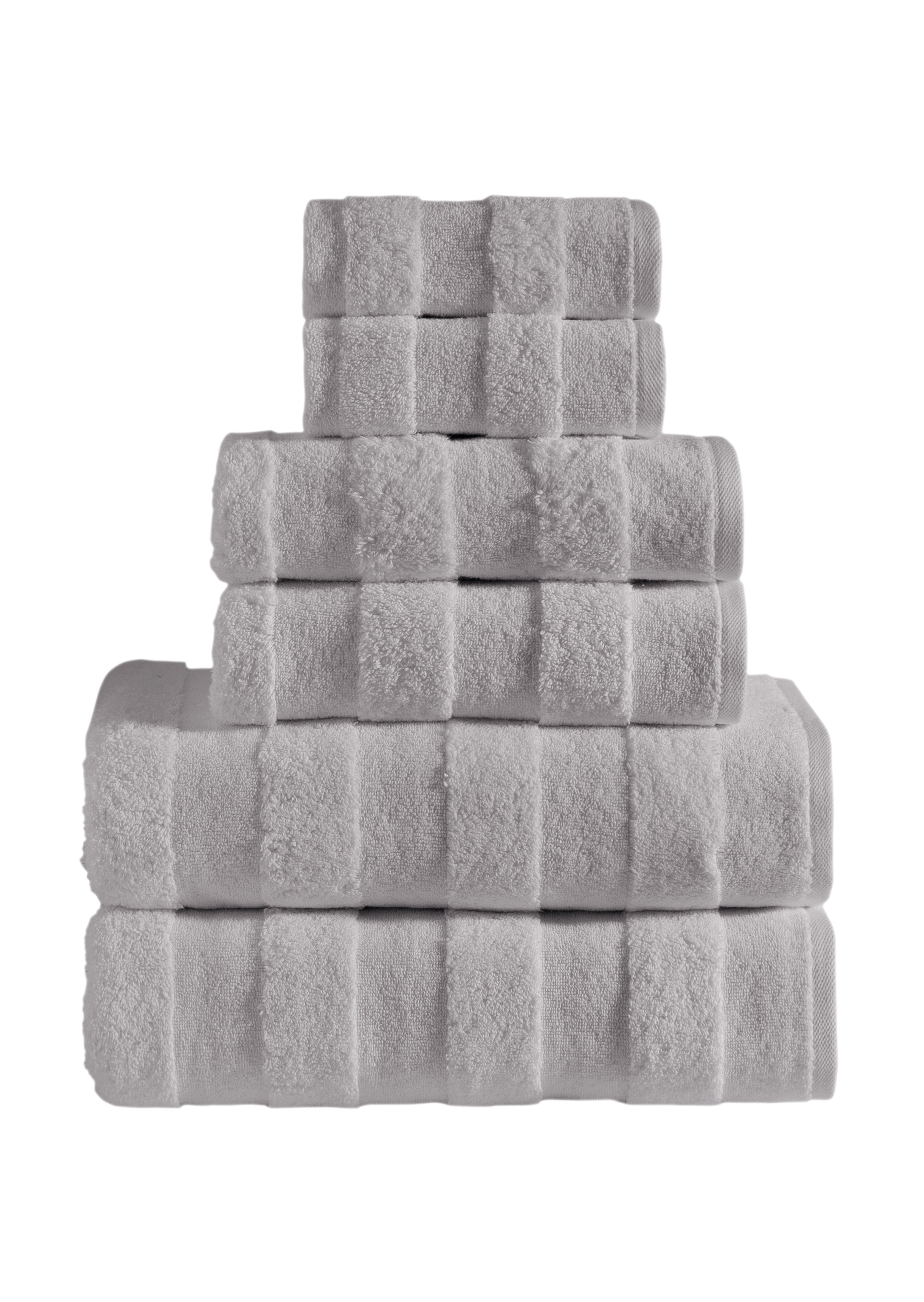 Apogee Collection 6 PK Towels Set - Ice Grey