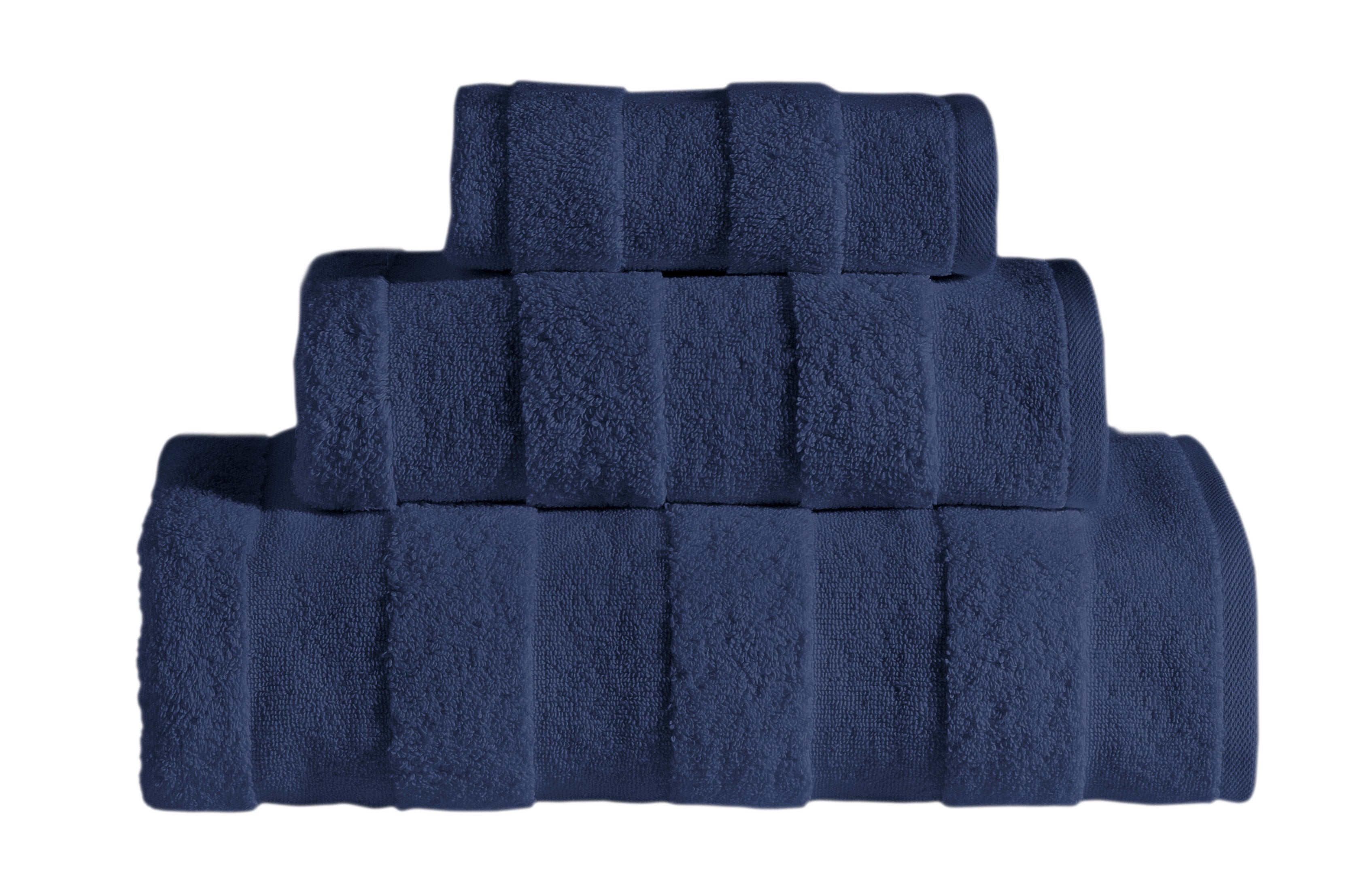 Apogee Collection Luxury 3 PK Towels Set - True Navy By SaaSoh