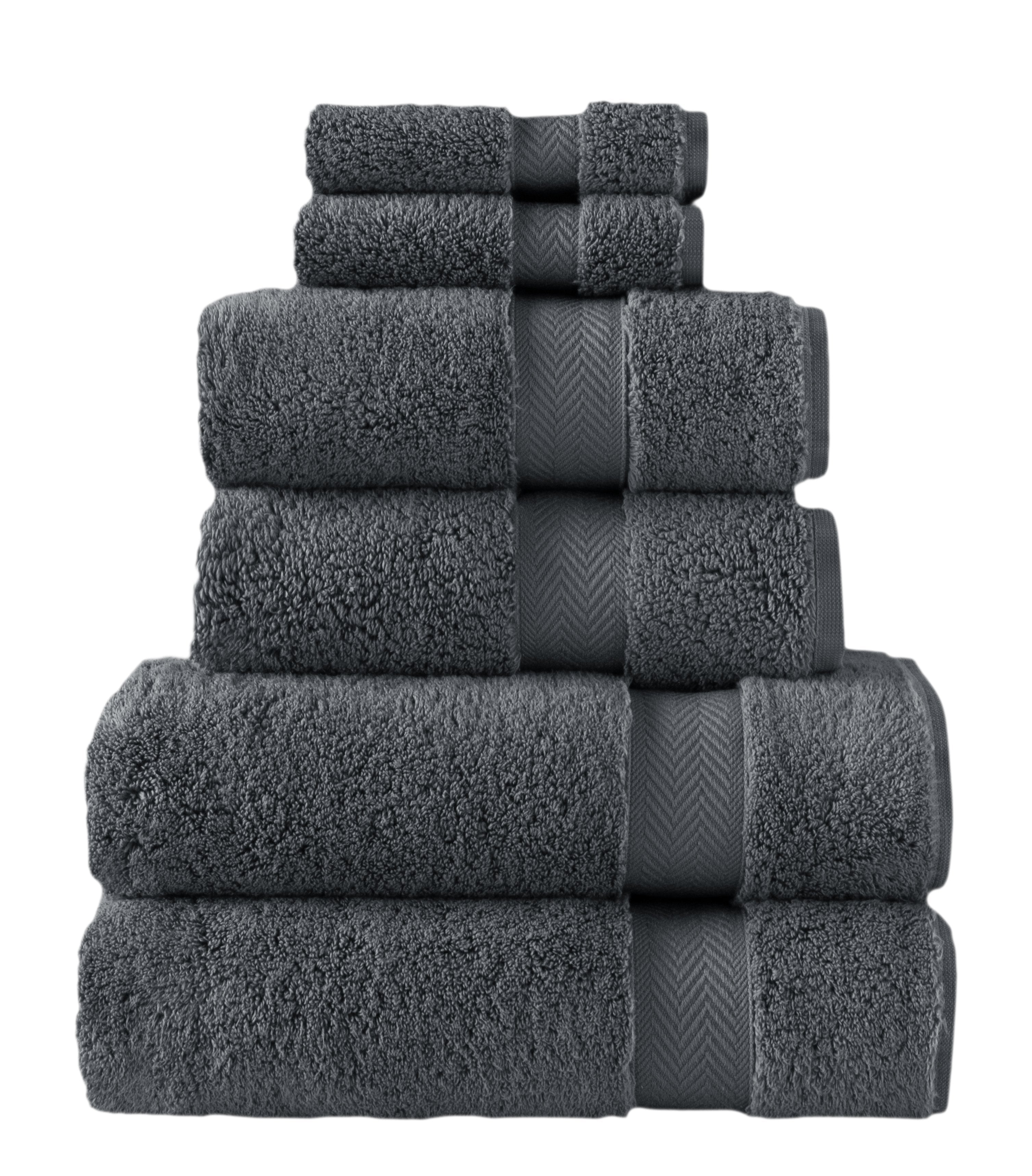 Klassic Collection 6 PK Towels Set - Dark Coal