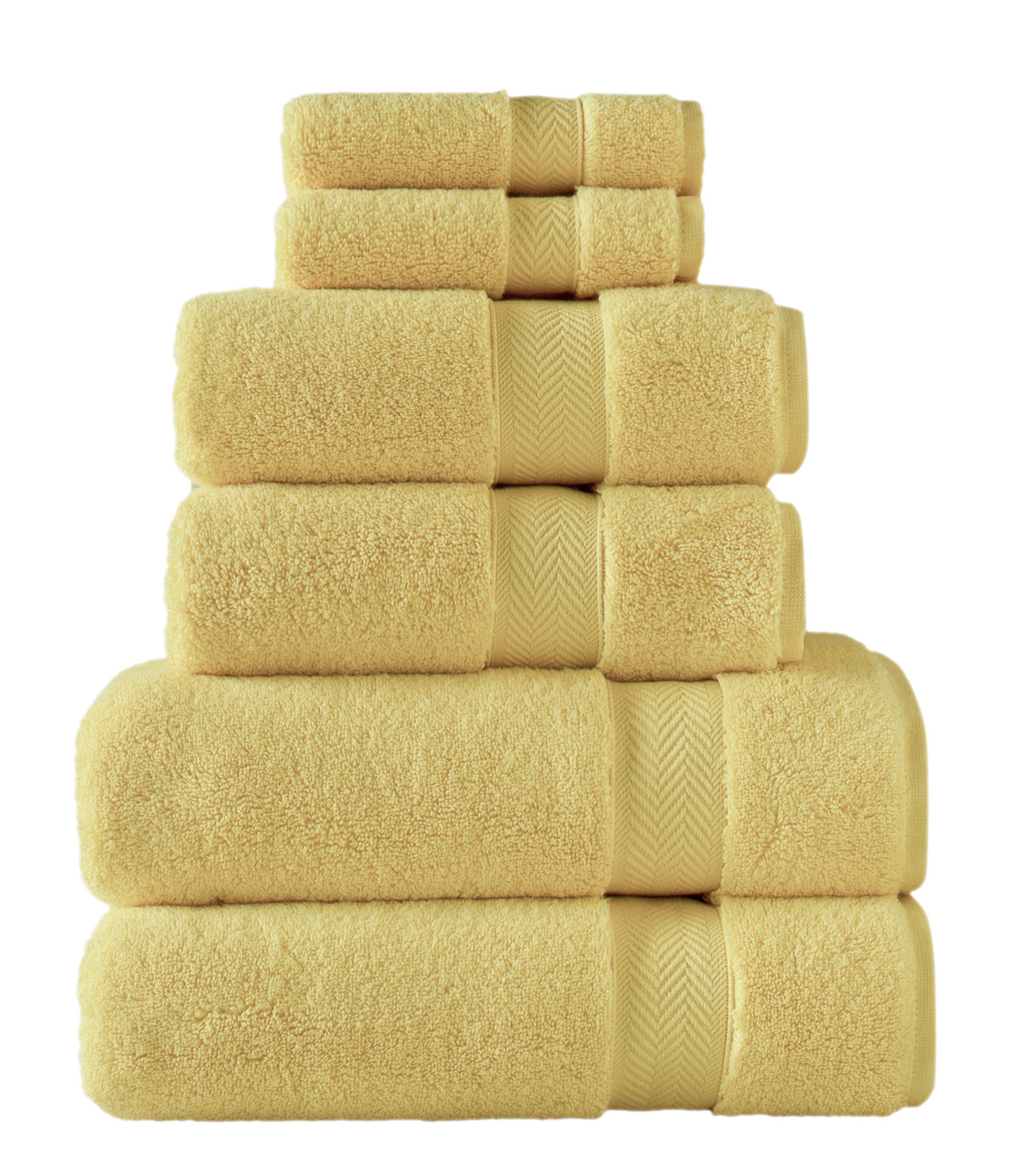 Klassic Collection 6 PK Towels Set - Lemon