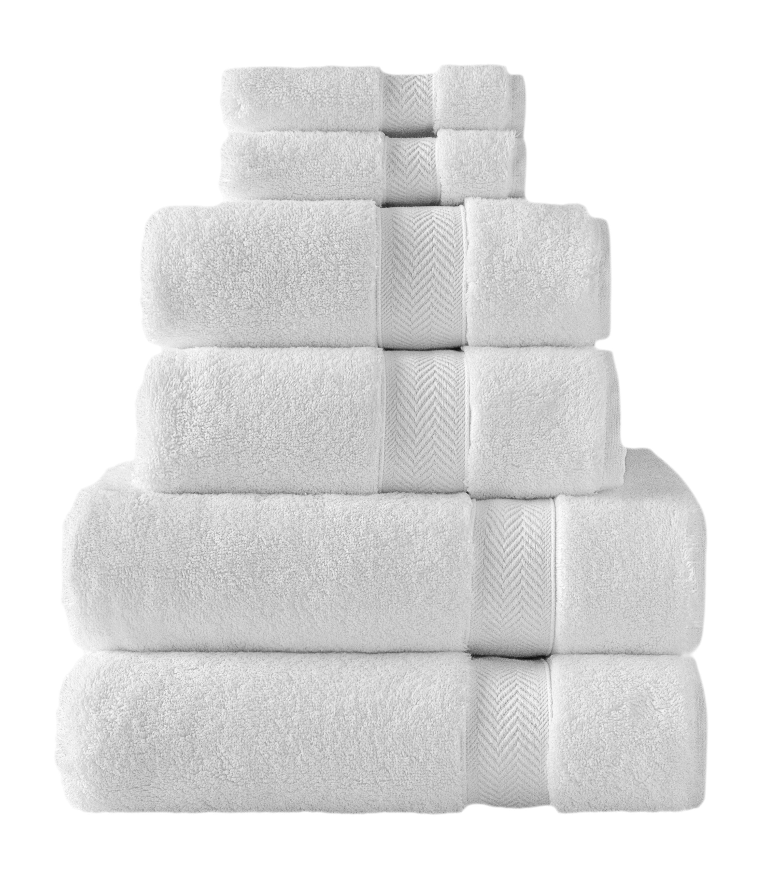 Klassic Collection 6 PK Towels Set - White