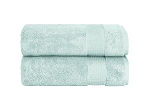 Set of two SaaSoh Milano Collection bath towels in refreshing mint green, soft and plush for everyday comfort.