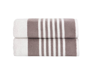 SaaSoh Mykonos Collection mocha linen bath towel with soft, plush texture and stylish design for luxurious bathroom use.