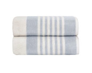 Soft smoke linen bath towel from SaaSoh's Mykonos Collection, featuring luxurious, absorbent fabric for elegant bathroom decor.