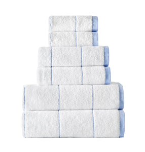 Blue SaaSoh Raya Collection bath towel with soft, plush fabric and stylish design perfect for everyday use.