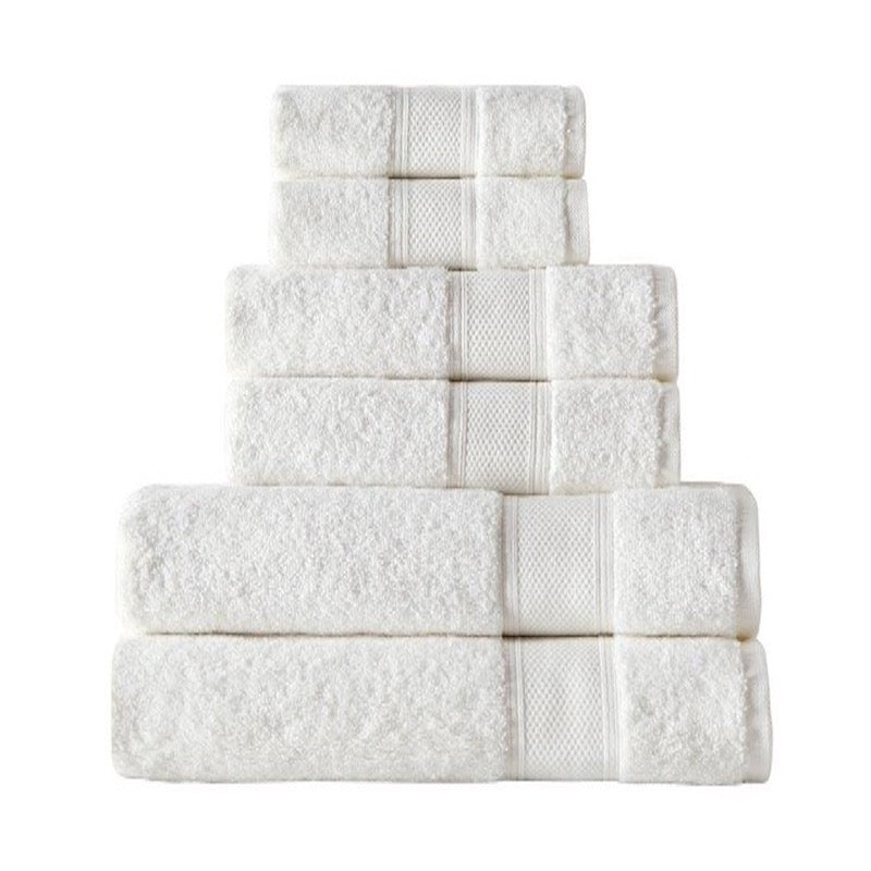 Silver Collection 6 PK Towels Set - Ivory