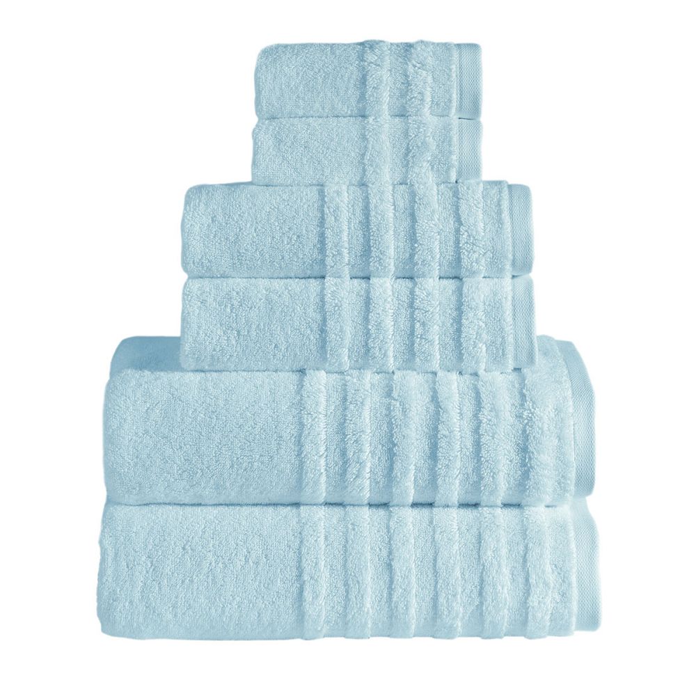 Opulent Collection 6 PK Towels Set - Blue Ice